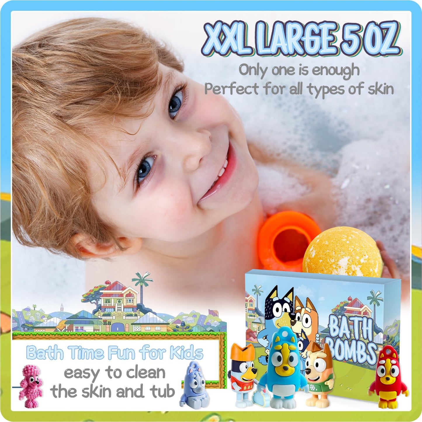 Bath Bombs for Kids: XXL Bath Bombs with Surprise Inside, Organic Bath Bombs Rich in Natural Essential Oils, Kids Bath Bombs Gift Set for Dry Skin…