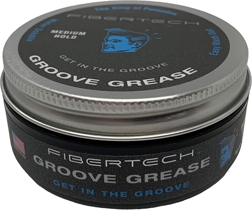 Fibertech | GROOVE GREASE | Medium Hold High Shine| Professional Grade Water-Based Pomade | Natural Ingredients | Long Lasting Styling Volume | Easy