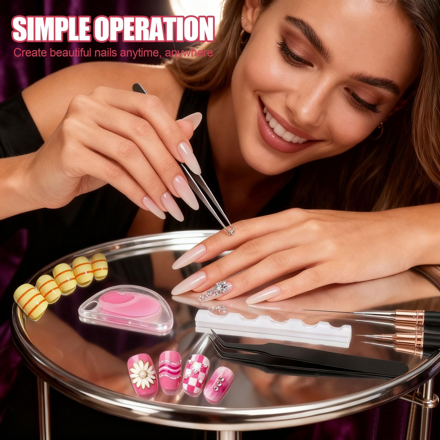 Artdone Nail Striping Tape Lines Kit With Nail Art Pens Liner Brushes Beauty and Personal Care Artdone