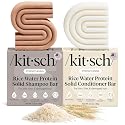 Kitsch Rice Water Shampoo & Conditioner Set - Solid Shampoo & Conditioner Bar with Protein for Hair Growth, Strengthening Hair & Damage Repair