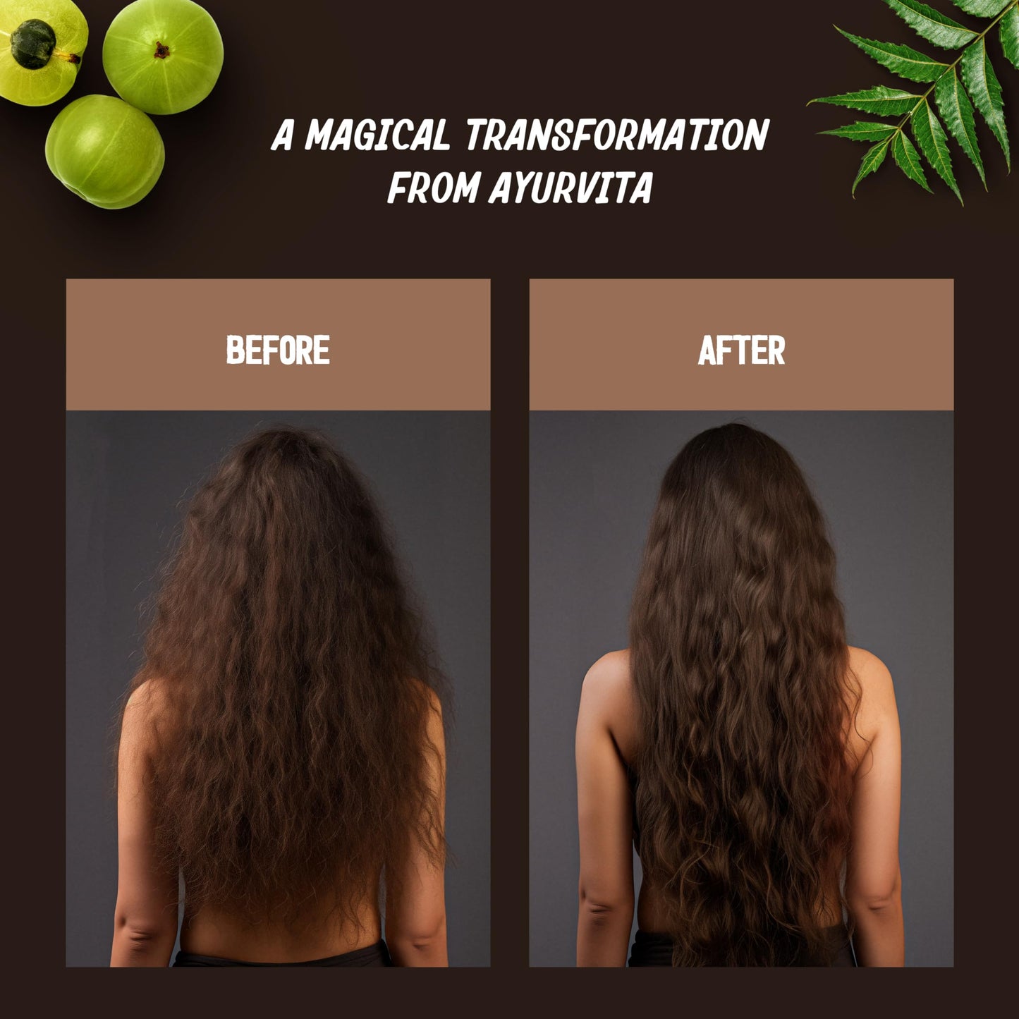 AyurVita Restorative Hair Oil - Amla for Strengthening & Neem for Preventing Dryness and Dandruff - For Dry, Damaged Hair Growth - For Men & Women - 2