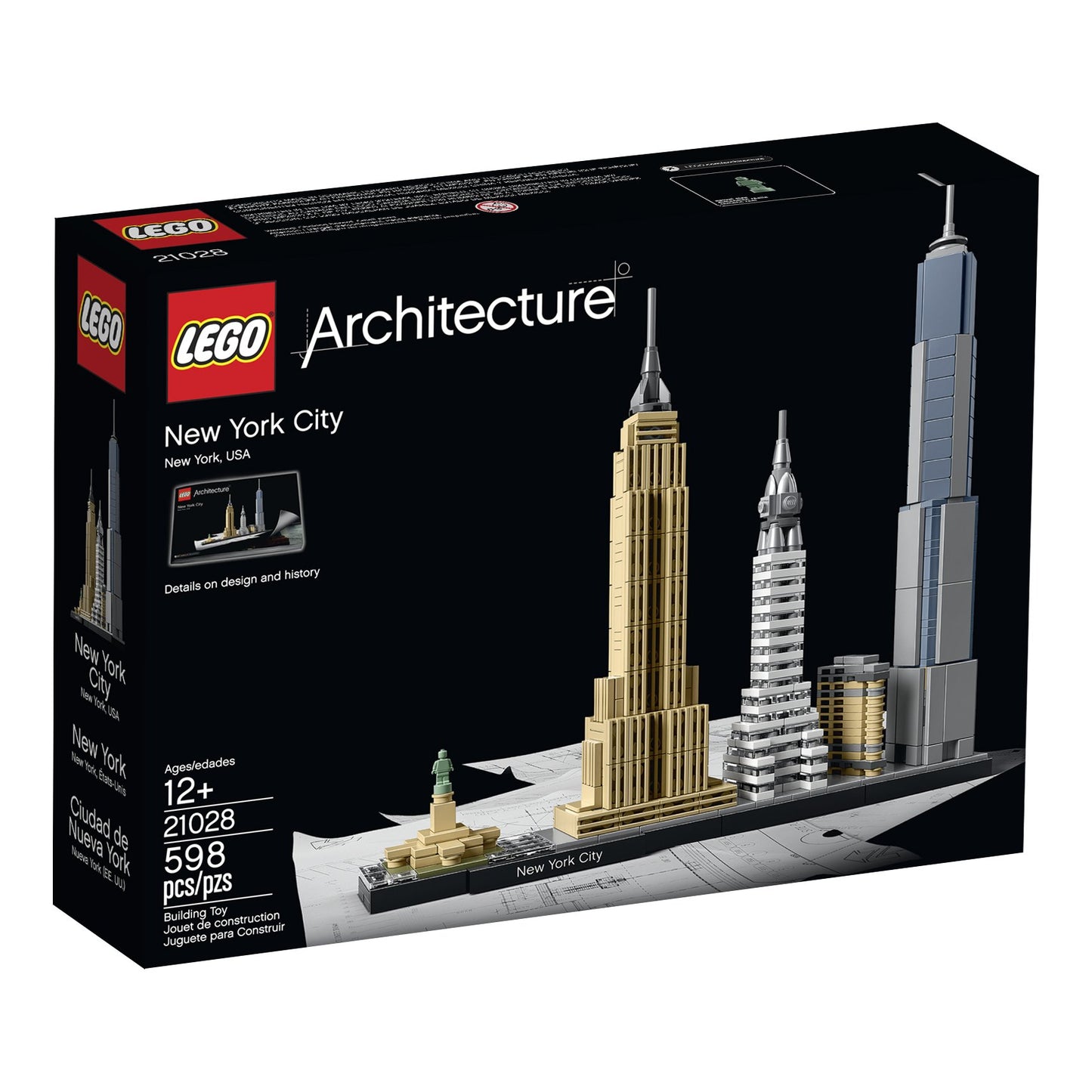 LEGO Architecture New York City 21028, Buildable Skyline Model Kit, Collectible Home or Office Decor, Gift for Kids, Adults & NYC Fans Ages 12+