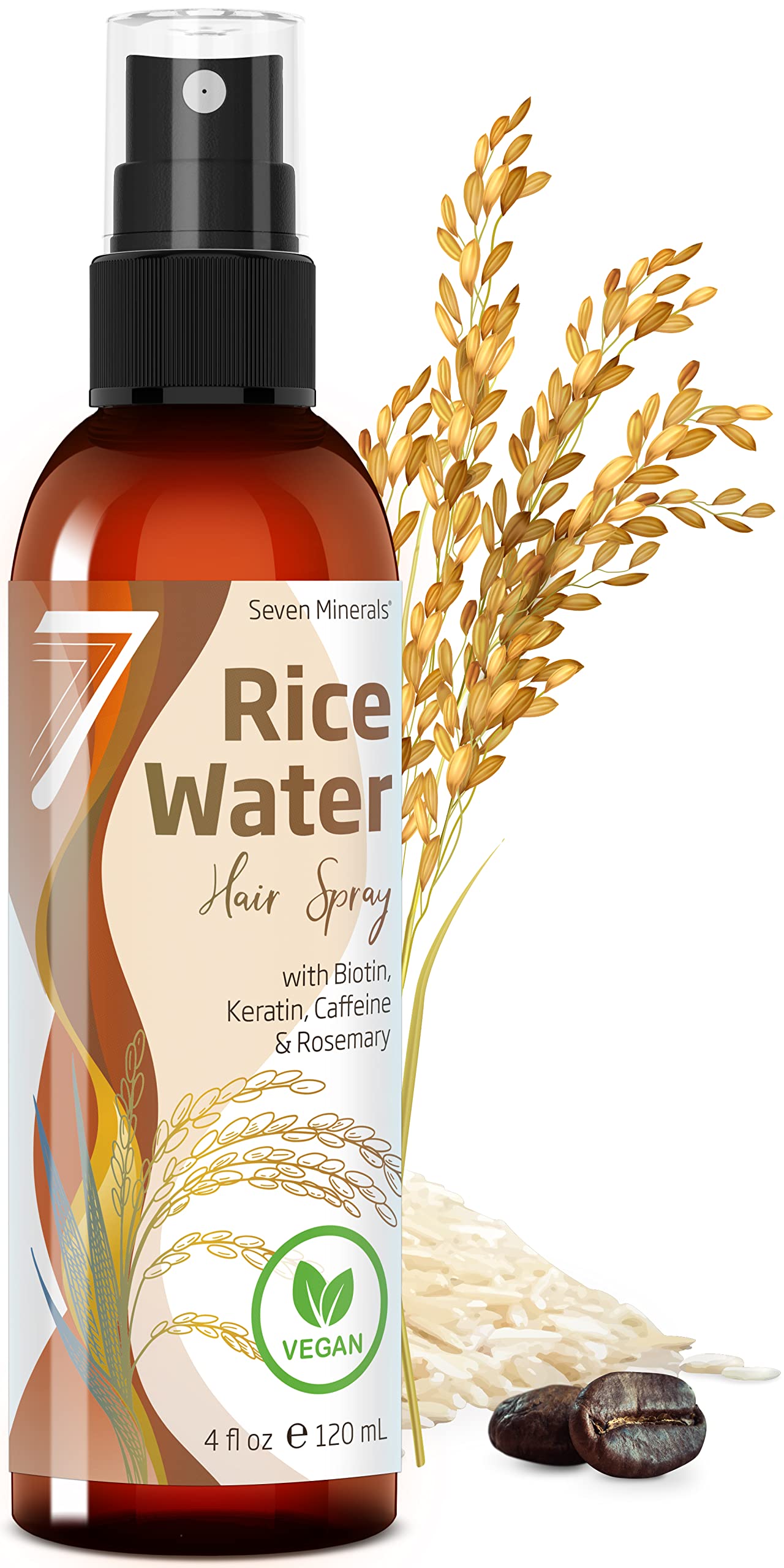 NEW Fermented Rice Water for Hair Growth - Infused with Rosemary, Biotin, Caffeine, Keratin Vegan Non-Greasy Spray Naturally Thicker, Longer, Softer Beauty and Personal Care Seven Minerals