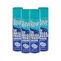 Rave 5X Mega Freeze Unscented Aerosol Hairspray by Rave - Heat Protection, Long Lasting Firm Hold - Minimizes Frizz and Static - 4 pc