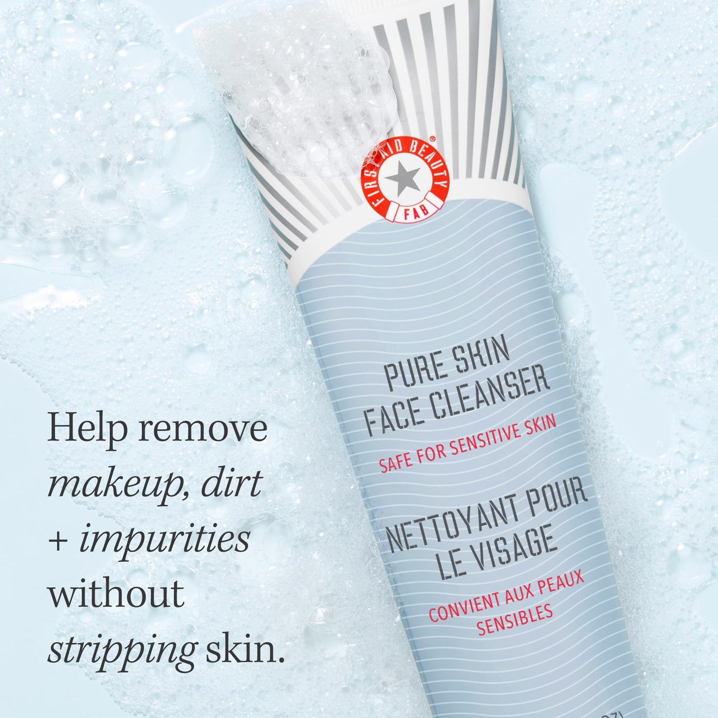 First Aid Beauty - Pure Skin Face Cleanser, Effectively Removes Makeup, Dirt, and Impurities, Gentle Cleanser Leaves Skin Soft & Supple, Safe