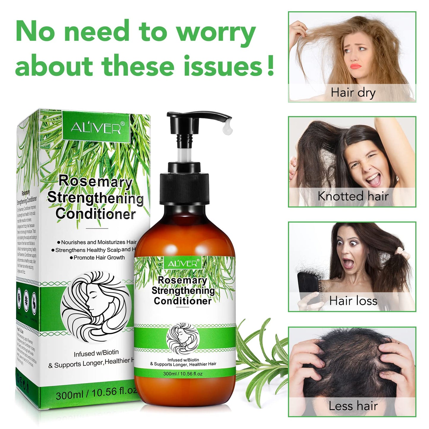 Rosemary Mint Shampoo and Conditioner set Infused with Biotin Promotes Hair Growth & Scalp Health, Strengthen Weak and Brittle Hair for All Hair Types