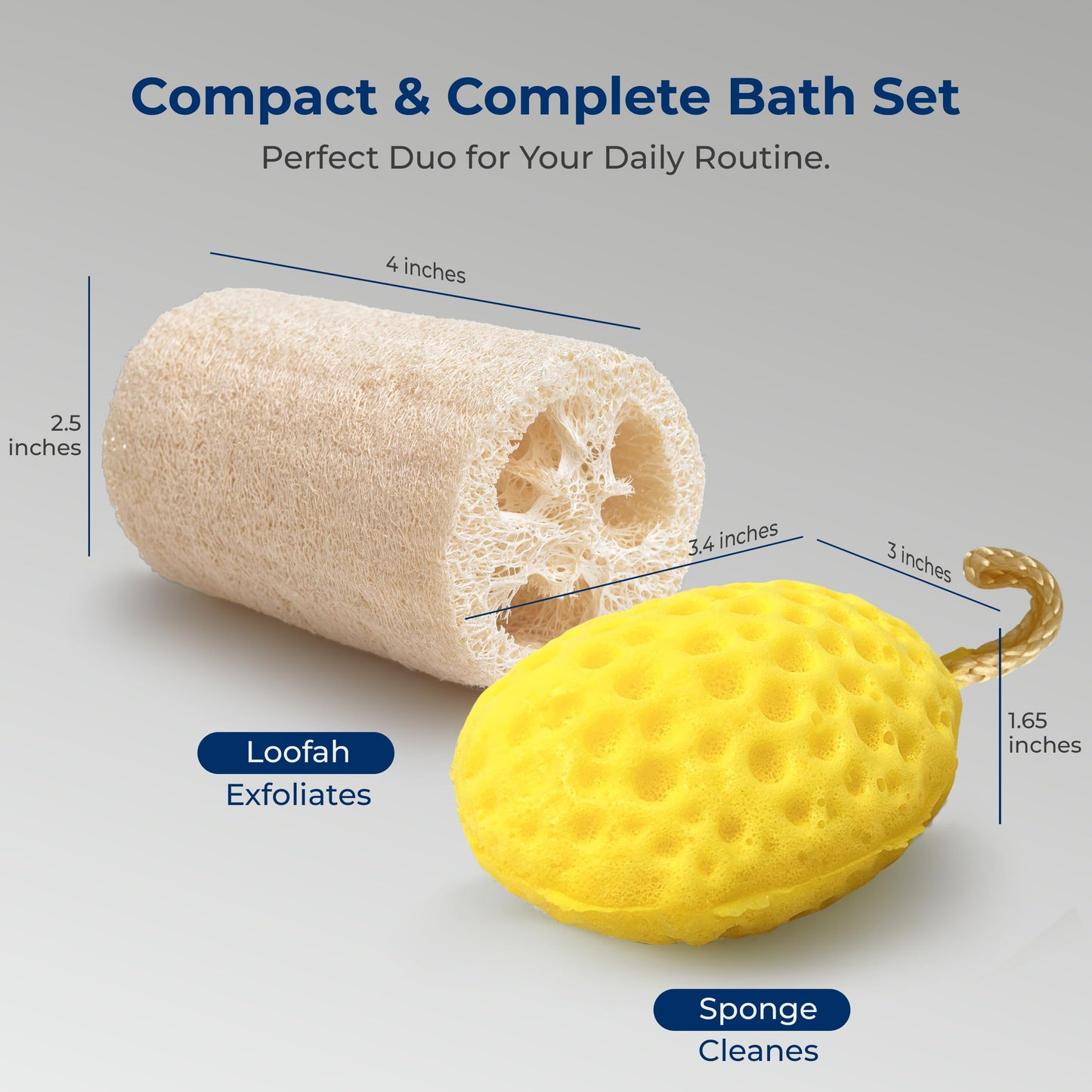 Serenelife Loofah and Sponge - Exfoliating Scrubber for Body Care in Bath Spa Shower, Remove Dead Skin, Great for Bathing and Scrubbing, Bathroom