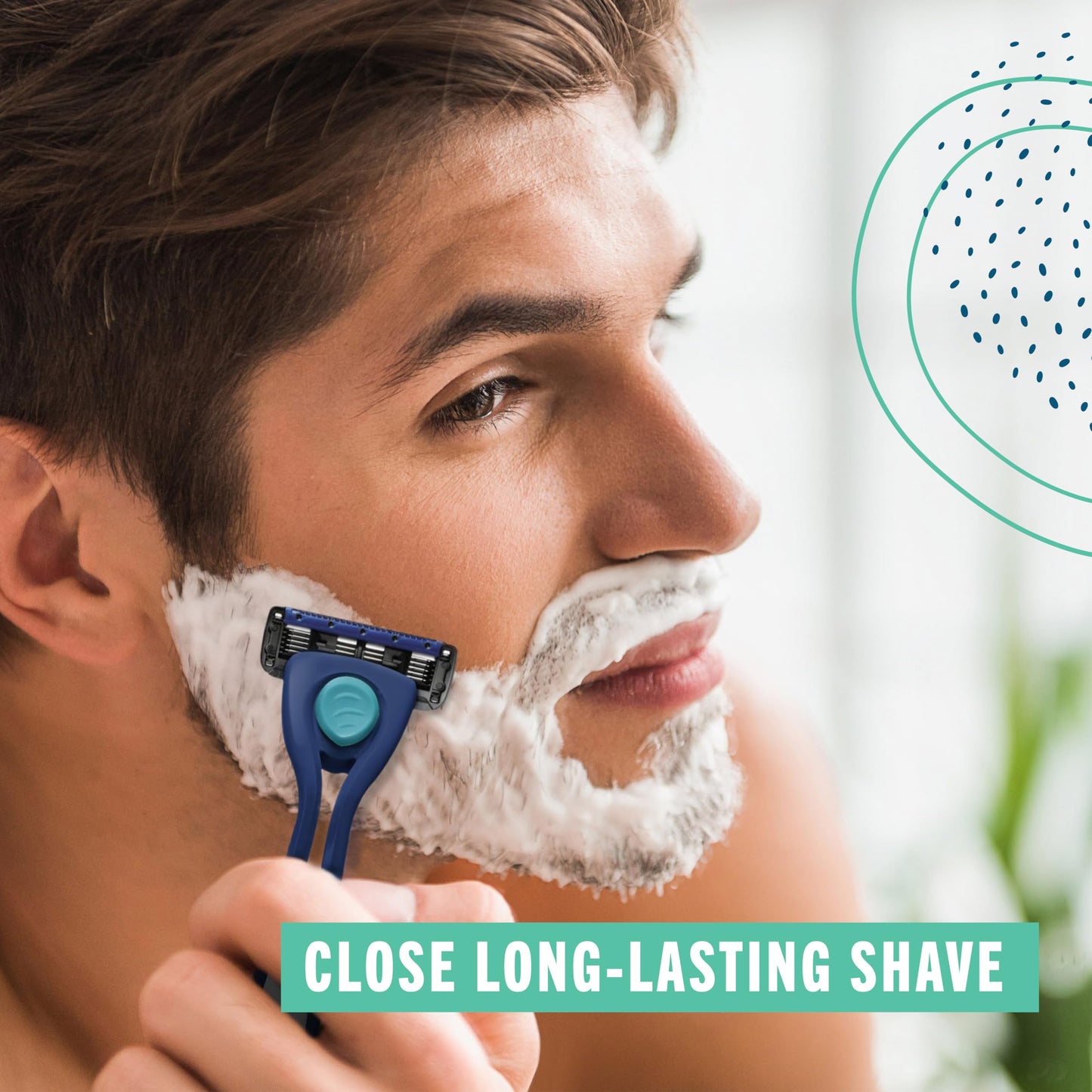 Preserve Shave 5 Razor Blades Refills - 5 Blade Razors for Men & Women - Ceramic Coated Shavers for Comfort with Aloe-Cocoa Butter Strip - Reusable