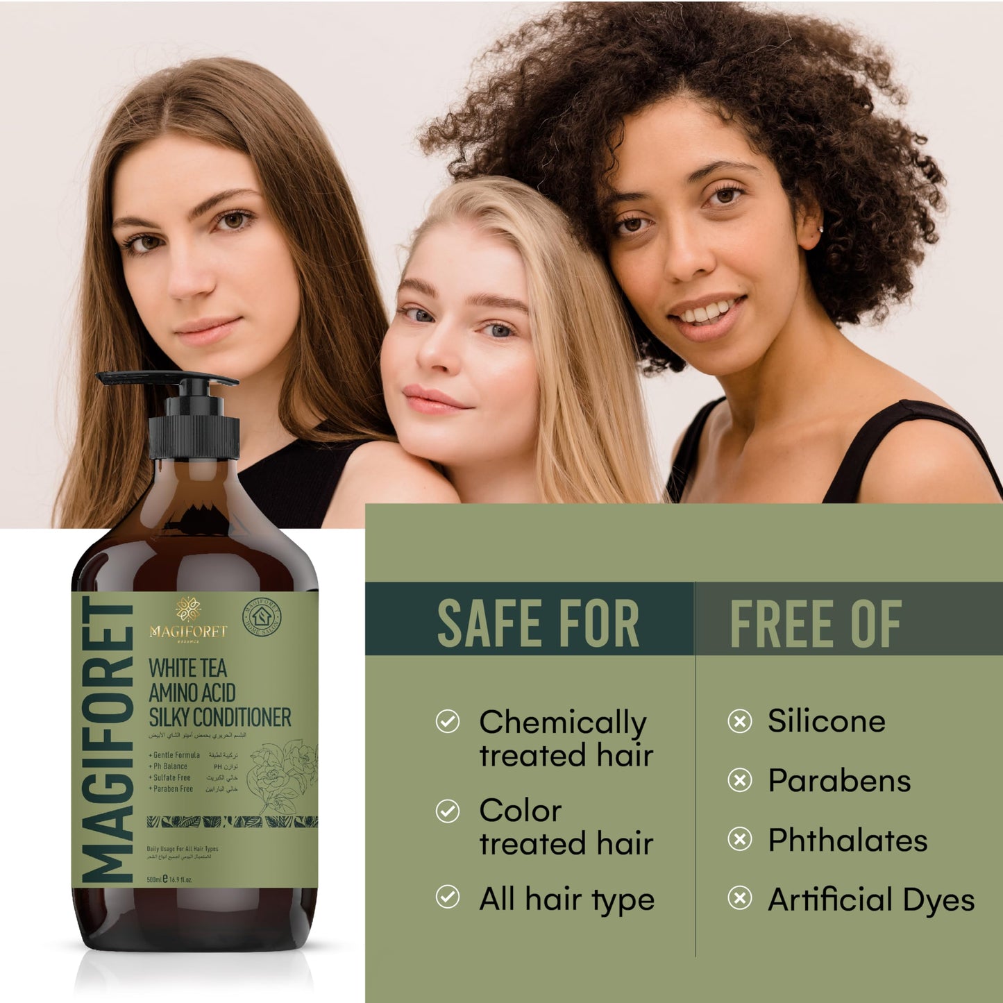MagiForet Anti-dandruff & Scalp Treatment Conditioner 500ml For Dry, Flaky scalps, Help Clear Flakes, Leave Dry, Itchy Scalps Feeling Soothed