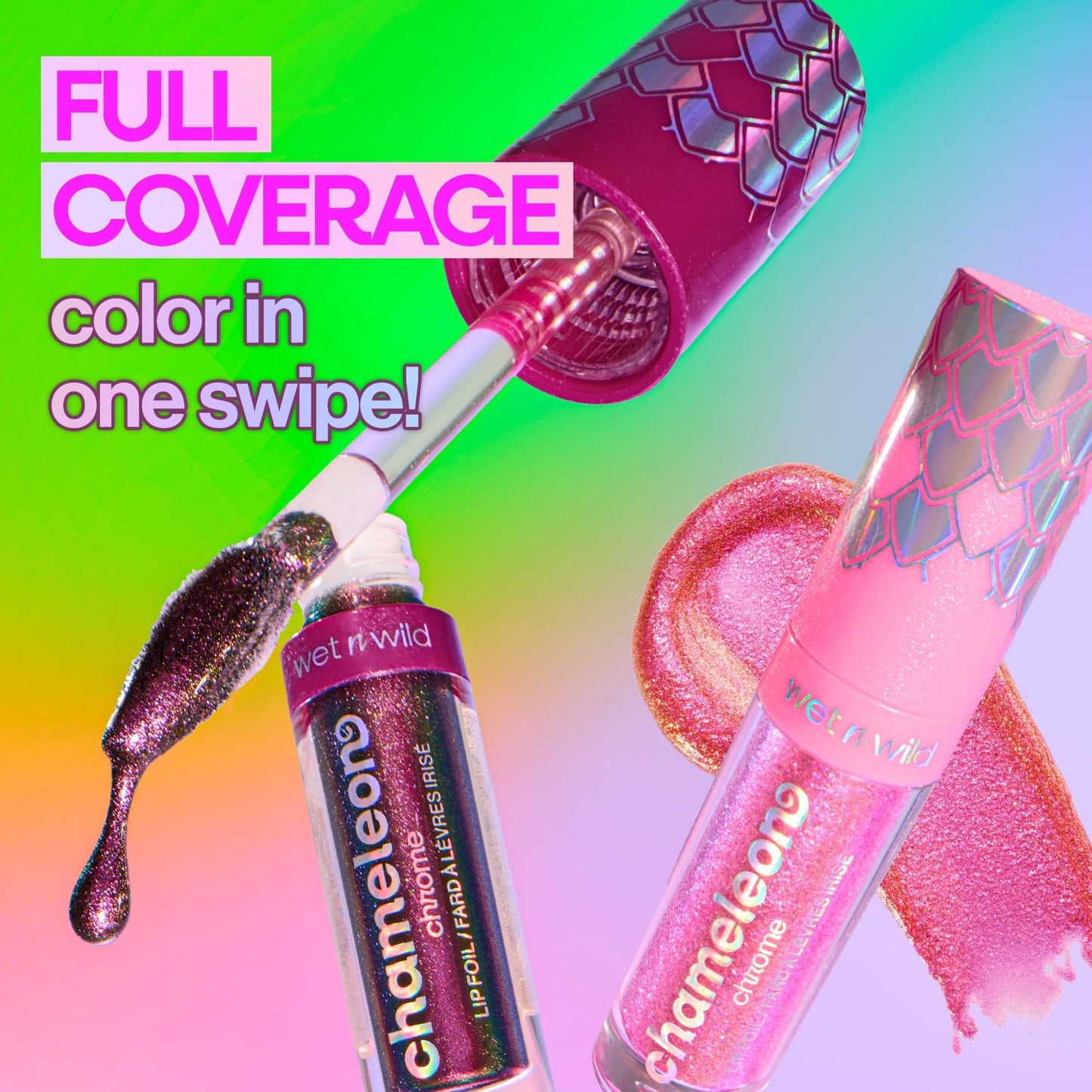wet n wild Chameleon Chrome Lip Foil, Bold Light-Reflecting Pigments, Multidimensional Shine, Non-Sticky Smooth Formula,Vegan & Cruelty-Free - Halo's