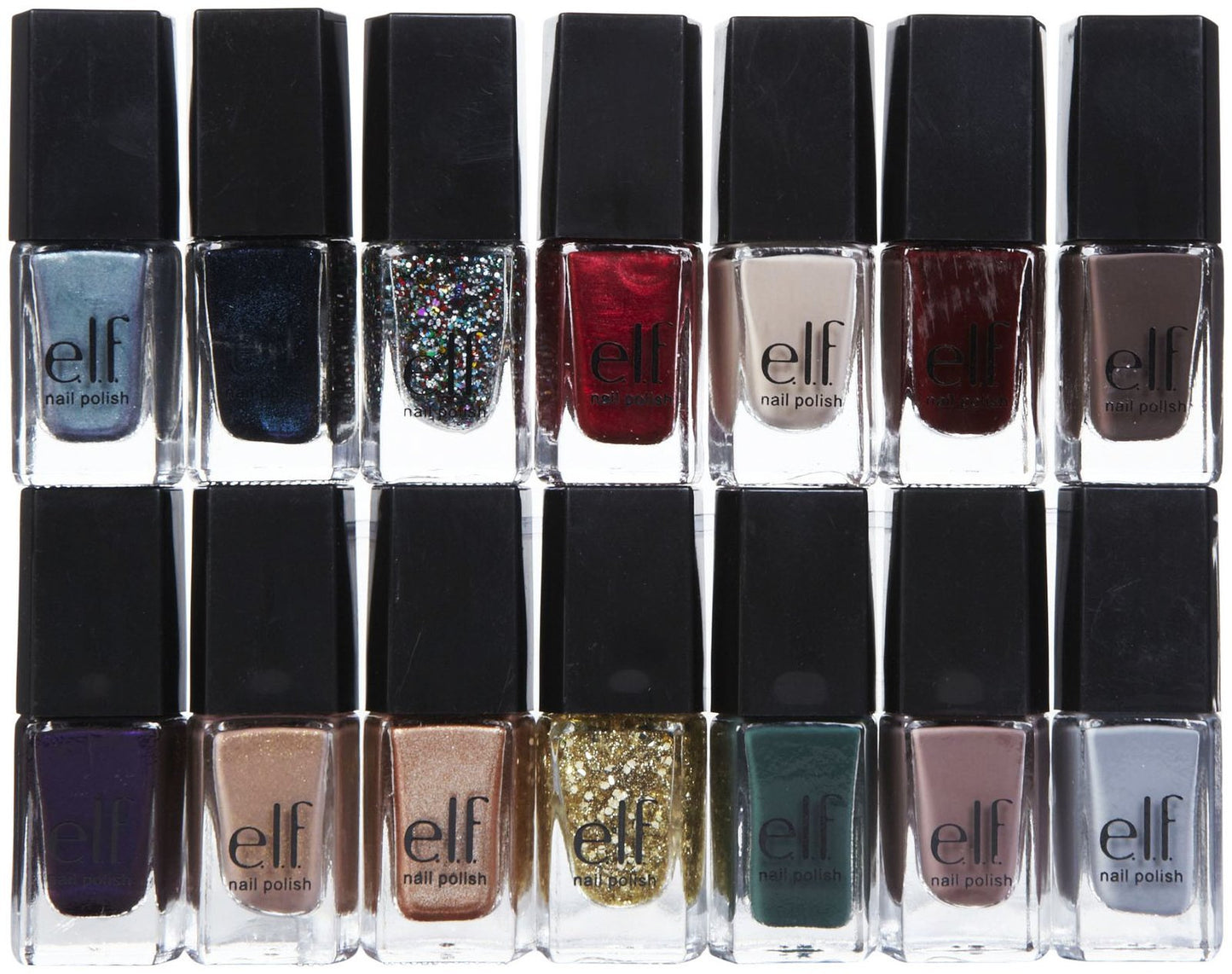 e.l.f. 14 Piece Nail Polish Cube, Jewel Tones, 2.8 Fluid Ounce