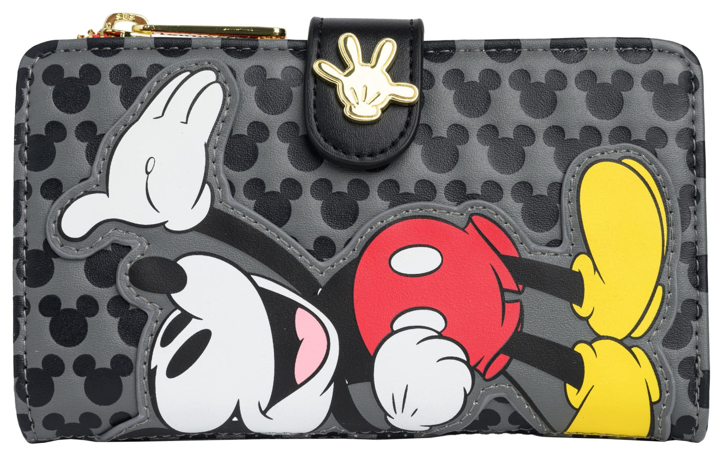 Loungefly Disney Mickey Mouse Faux Leather Wallet Womens Snap Flap Clutch