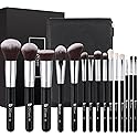 DUcare Makeup Brushes with Bag,15Pcs Christmas Makeup Brush Set Travel Kabuki Foundation Blending Blush Eyeliner Shadow Brow Concealer Brushes Kit
