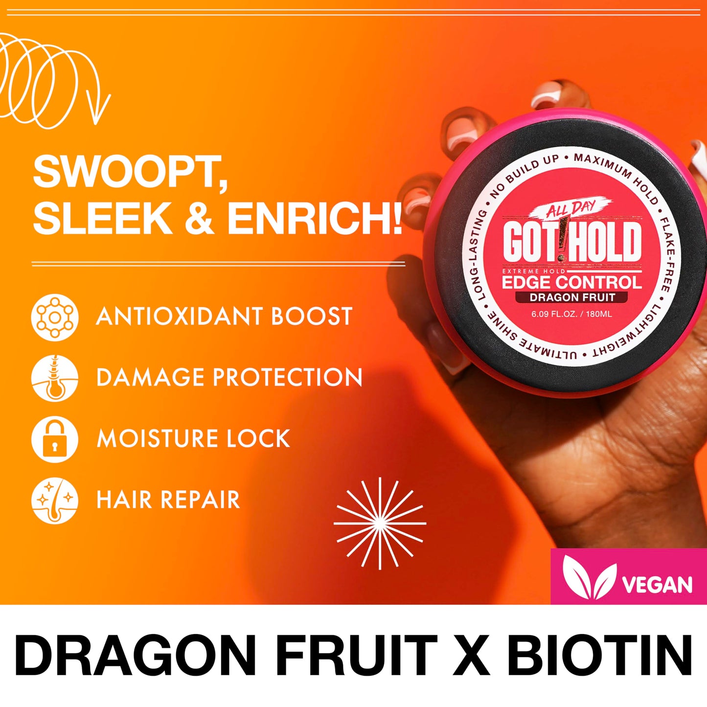 ALL DAY GOT HOLD Extreme hold Dragon Fruit Edge Control 2.02 fl.oz/60ml