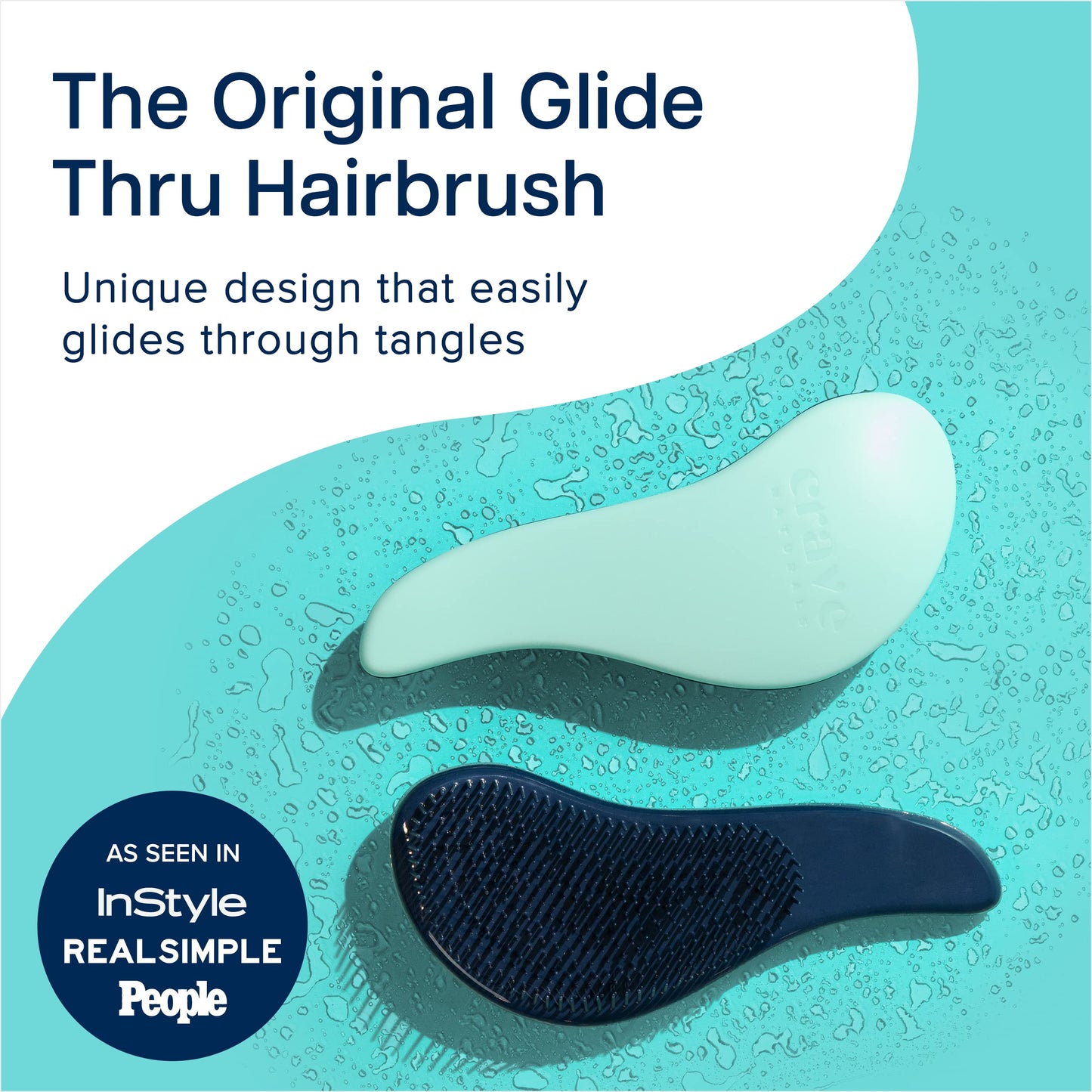 Crave Naturals Glide Thru Detangling Hairbrush That Glides Through Tangles for Wet, Dry and Damaged Hair - Gentle Detangler Styling Tool for Adults