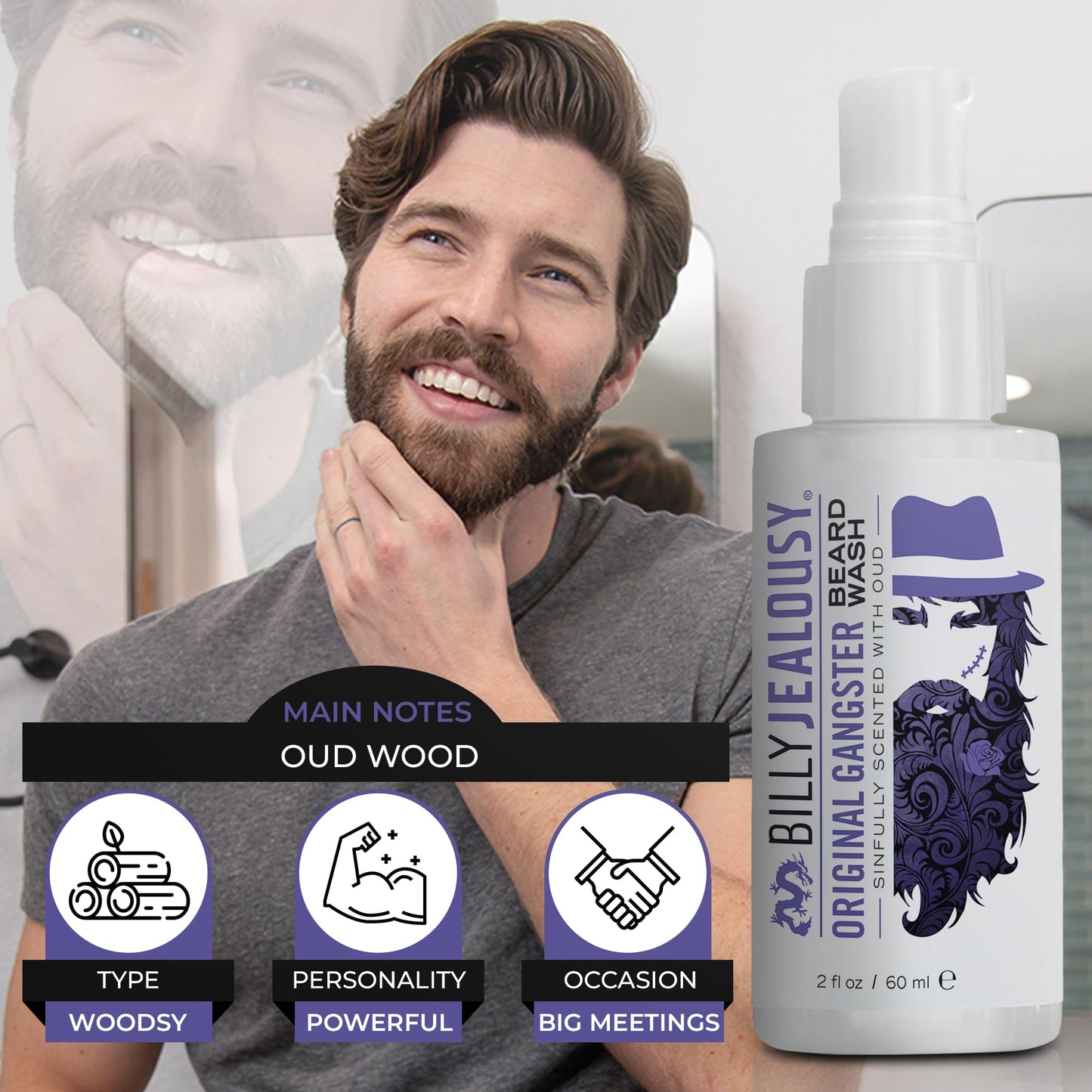 Billy Jealousy Beard Oil for Men, Weightless, Low Shine, and Hydrating Beard Moisturizer for Softer Hair, Helps Prevent Itching and Flakes, Original