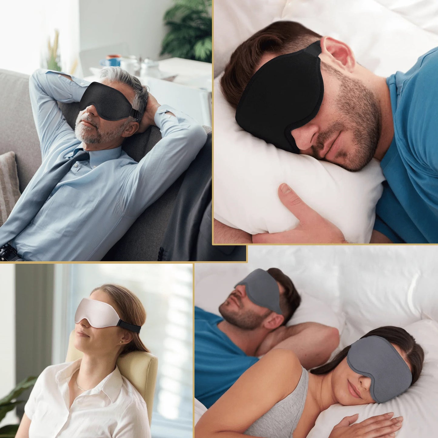 3D Sleep Mask - 100% Blackout Eye Mask for Sleeping, Eye Covers for Men and Women, Contour Blindfold with Nose Baffle, Soft & Lightweight