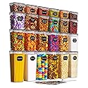 Airtight Food Storage Containers with Lids, 24 PCS Kitchen and Pantry Organization Canisters, BPA-Free, PVC-Free, Food-grade Plastic Leak-proof Jars…