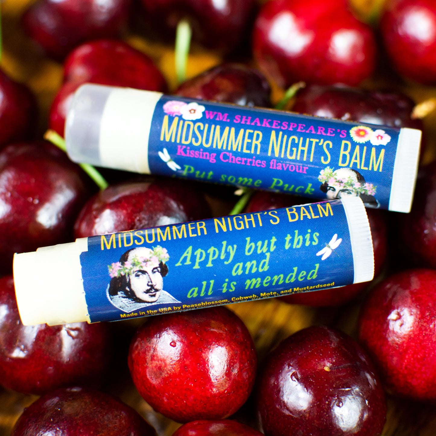 The Unemployed Philosophers Guild Shakespeare's Midsummer Night's Lip Balm - Cherry Flavored, Cruelty-Free and Made in the USA from Natural