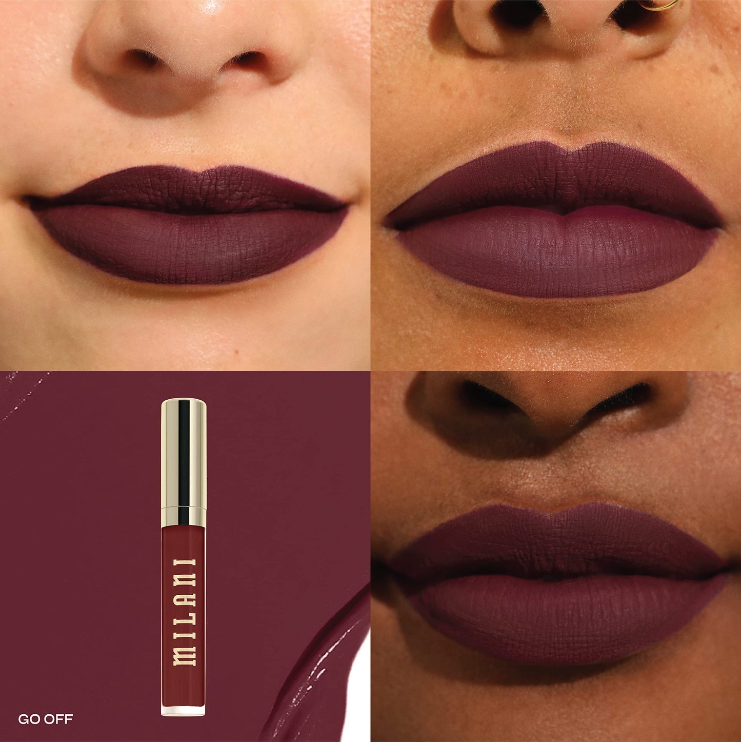 Milani Stay Put Longwear Liquid Lipstick - Smudge-Proof, Kiss-Proof, and Fade-Resistant Formula for All-Day Wear - Go Off