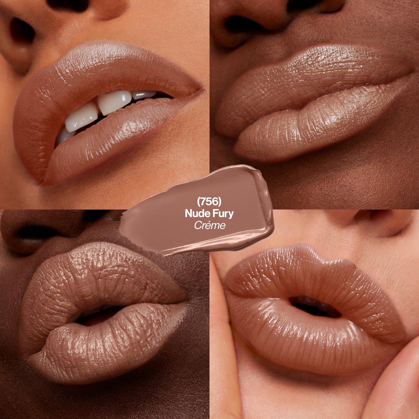 Revlon Super Lustrous Lipstick, Creamy Formula For Soft, Fuller-Looking Lips, Moisturized Feel, 756 Nude Fury, 0.15 oz