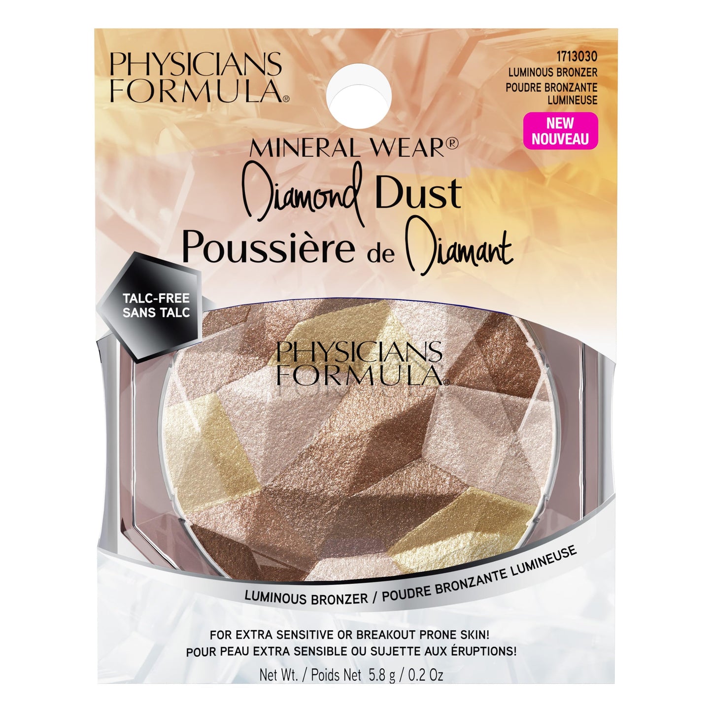 Physicians Formula Mineral Wear Diamond Dust, Vitamin E Mineral Weightless Powder and Serum Hybrid, Warm Radiant Finish, Vegan, Talc-Free