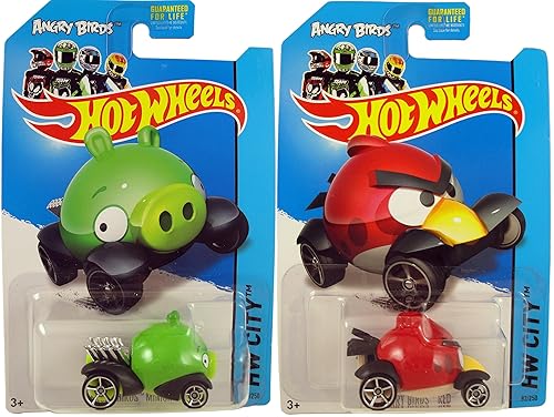 2014 Hot Wheels - Angry Birds - RED BIRD & MINION PIG (SET OF 2)