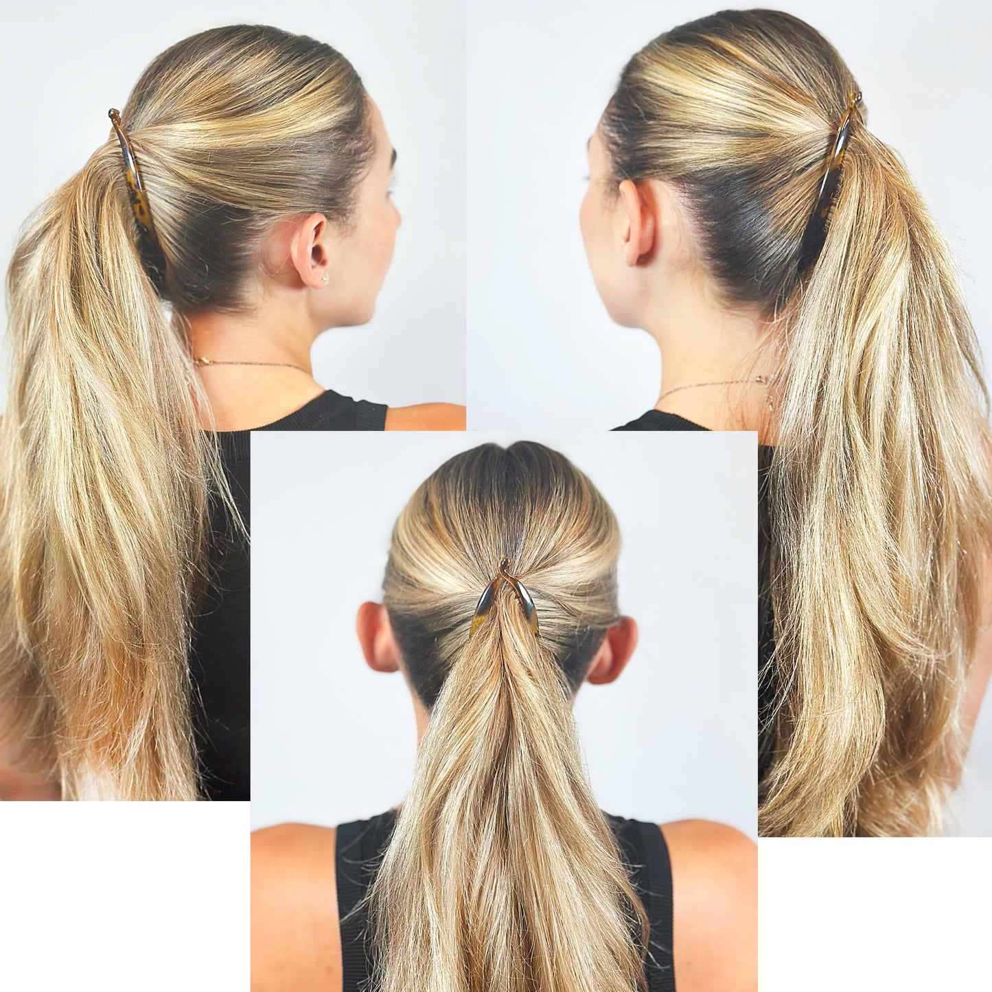 Camila Paris CP1272 French Banana Clip Hair Comb, Classic Hair Banana Clips for Girls Updo Ponytail Holder Interlocking, Fashion Durable Styling Hair