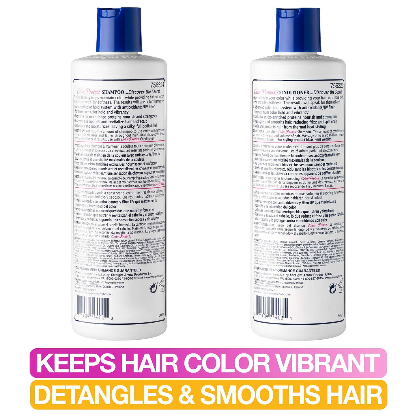 Mane 'n Tail Color Protect Shampoo & Conditioner (12 oz Each) - Strengthens, Reduces Breakage & Enhances Color Vibrancy for Healthier, Shiny Hair