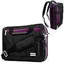 Vangoddy El Prado 3-in-1 10" 12 inch Laptop Messenger Bag Backpack (Purple Black)