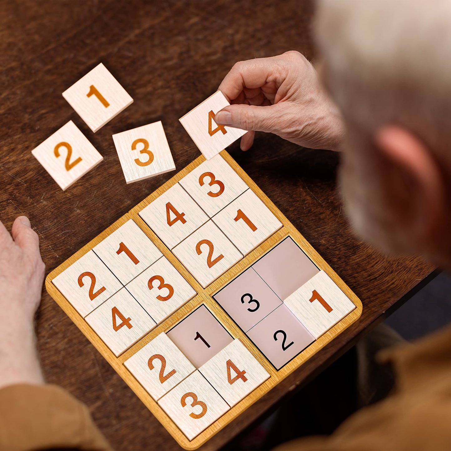 Keeping Busy Wooden Sudoku with Templates – Dementia Activities & Memory Game for Seniors, Alzheimer’s Products & Elderly Gifts