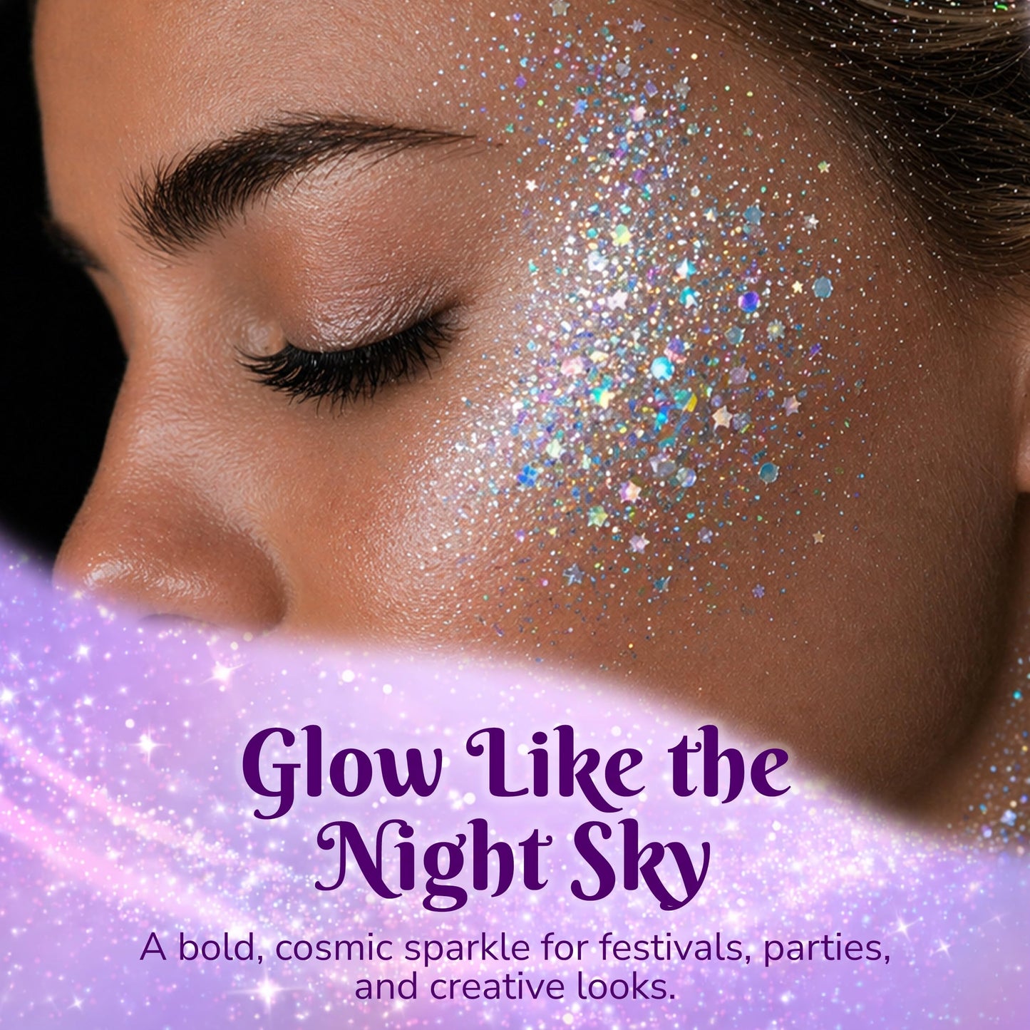 Art Factory Starstruck Silver Chunky Body Glitter Gel - Holographic Cosmetic Glitter for Face, Hair & Body - Festival Rave Makeup, Long Wear Hair