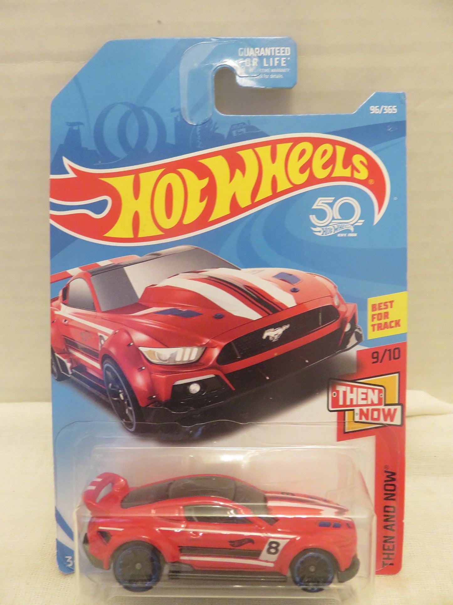 Hot Wheels 2018 50th Anniversary Then and Now Custom '15 Ford Mustang 96/365, Red