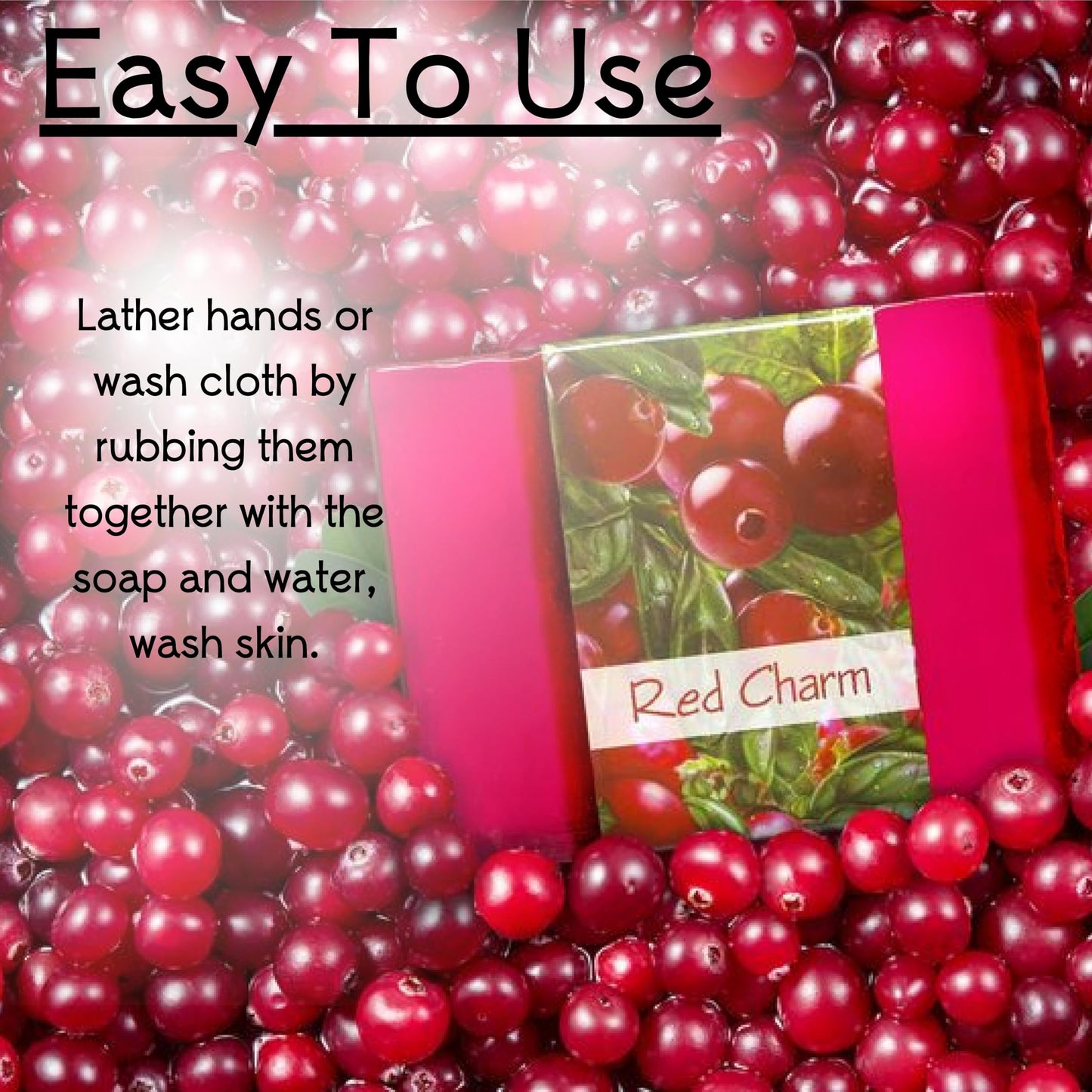 Nabila K Red Charm Glycerin Bar Soap | Cranberry Scent | Natural, Vegan, Hypoallergenic | 100% Vegetable Glycerin, Sulfate-Free, Paraben-Free | 4.5 oz Beauty & Personal Care Nabila K
