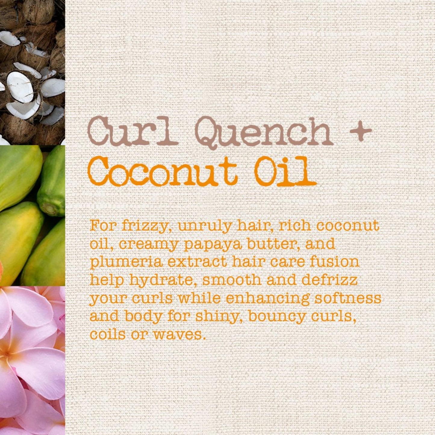 Maui Moisture Curl Quench + Coconut Oil Hydrating Curl Cream Smoothie, Curly Hair Styling Cream with Coconut Oil & Papaya Butter Helps Tame Frizz