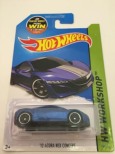 Hot Wheels 2015 HW Workshop '12 Acura NSX Concept 191/250, Metallic Blue