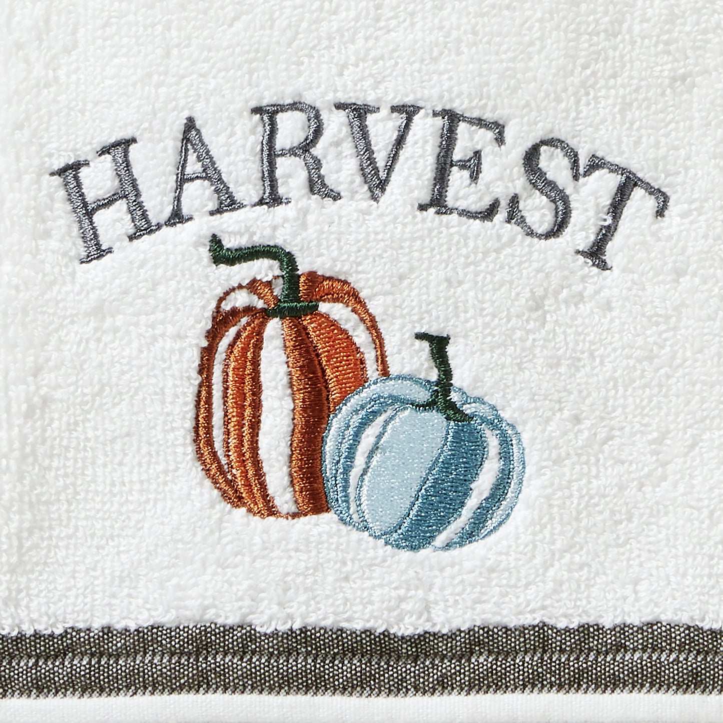 SKL Home Fall Nature's Harvest Hand Towel 2pc Set for Bath/Kitchen & Gift, White