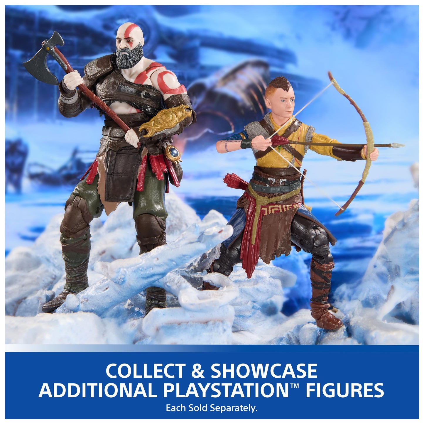 PlayStation God of War Ragnarok, 6” Atreus Action Figure with 4 Accessories, The Shapes Collection, for PS5 Fans & Collectors Ages 17+