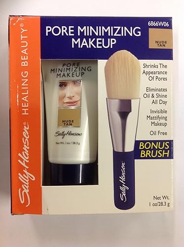 Sally Hansen Pore Minimizing Makeup (Nude Tan) with Bonus Brush 1.00 Oz