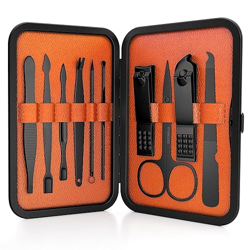 Wild Willies 10-Piece Pedicure & Manicure Kit for Men & Women - Includes Nail Clippers, Scissors, Tweezers, Files - Compact Travel Nail Grooming Kit