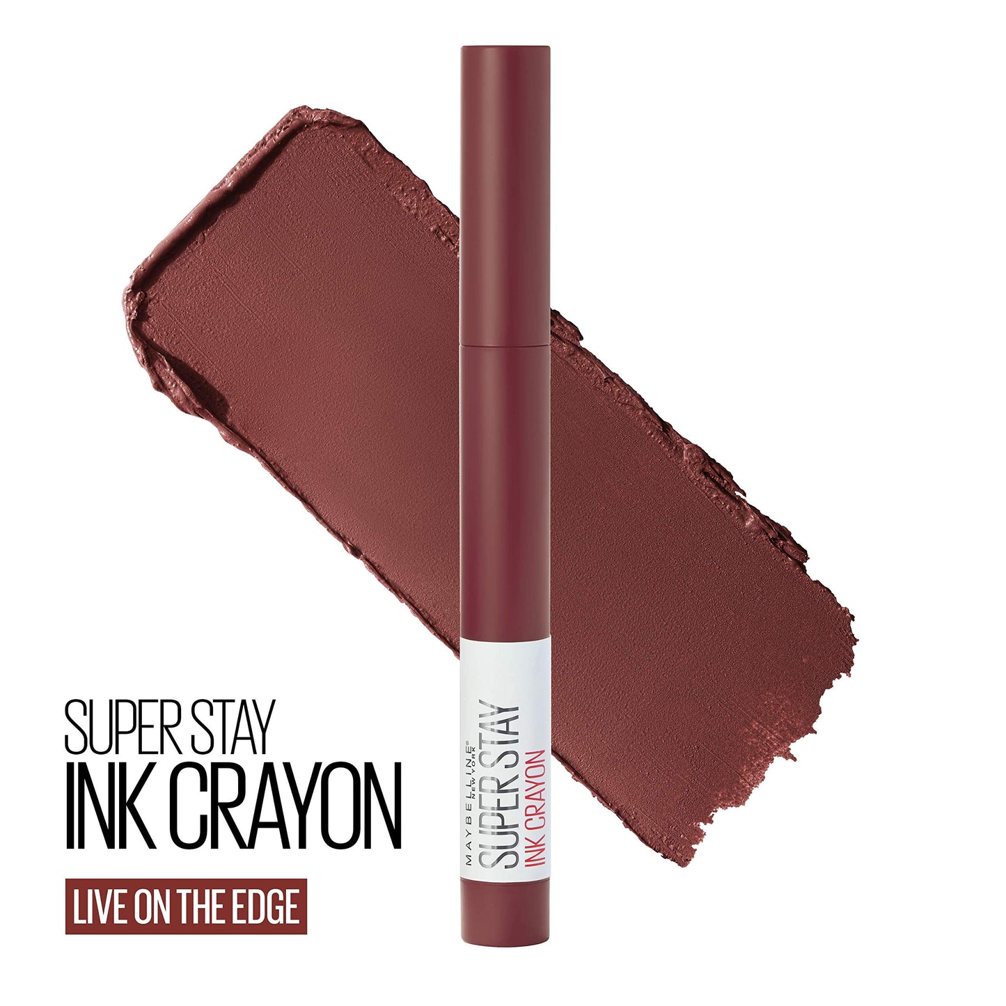Maybelline Super Stay Ink Crayon Lipstick Makeup, Precision Tip Matte Lip Crayon with Built-in Sharpener, Longwear Up To 8Hrs, Live On The Edge,