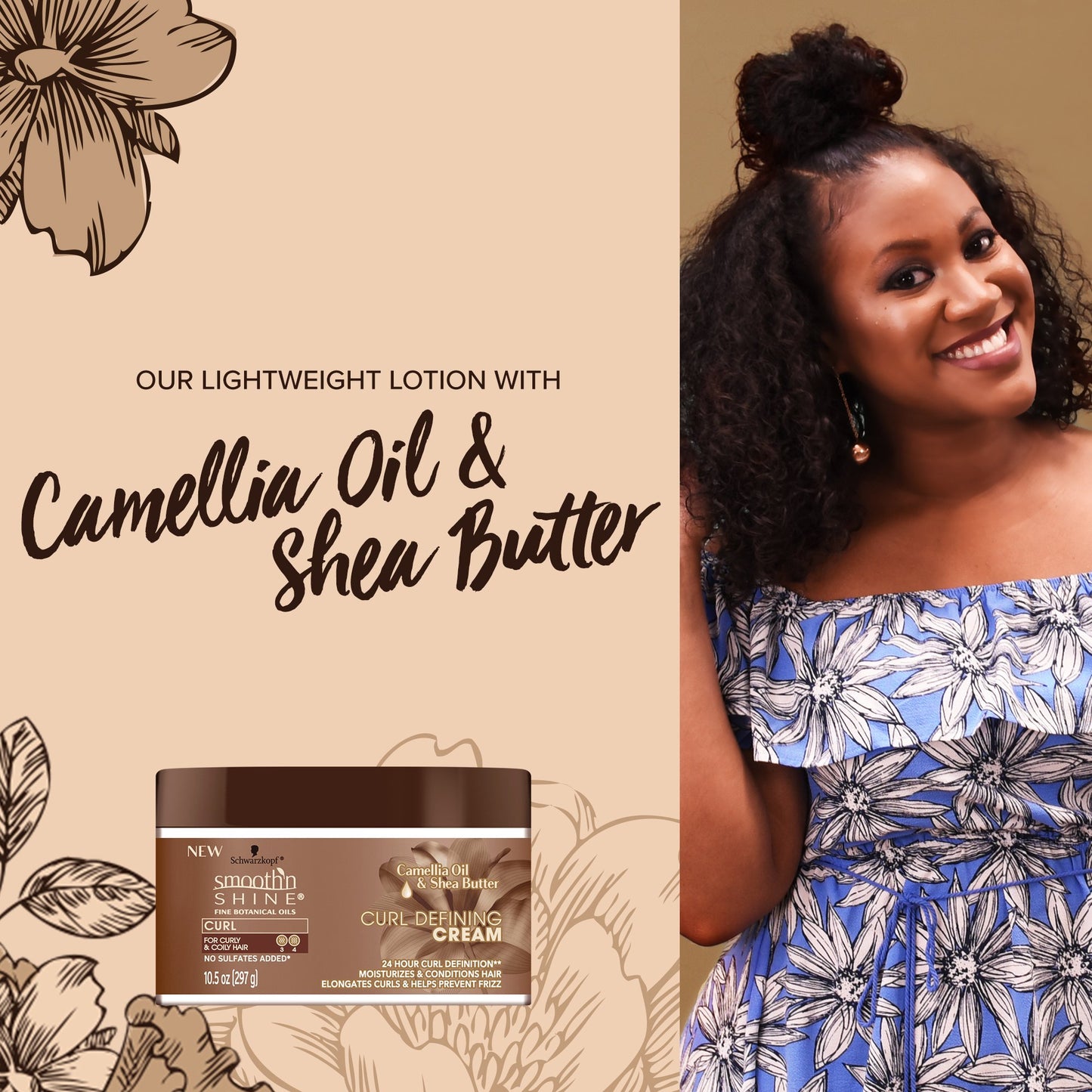 Smooth 'n Shine Curl Defining Cream for Curly Hair, 10.5 Ounces