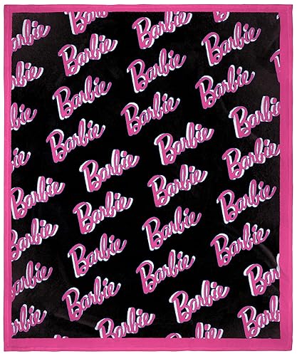 Barbie Dolls Barbie On Repeat Print Super Soft and Cuddly Plush Fleece Throw Blanket 50" x 60" (127cm x152cm)
