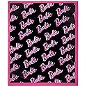Barbie Dolls Barbie On Repeat Print Super Soft and Cuddly Plush Fleece Throw Blanket 50" x 60" (127cm x152cm)
