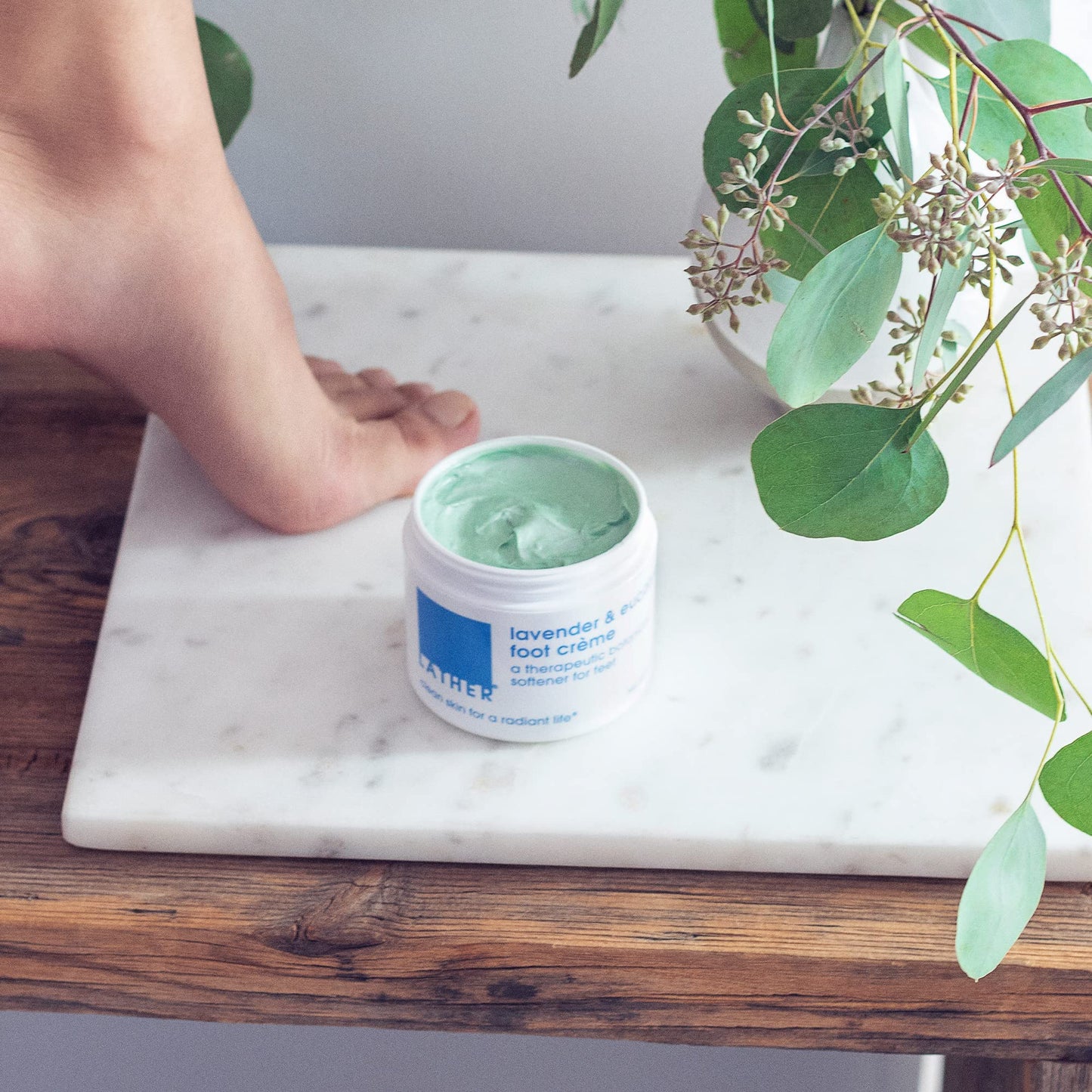 LATHER Foot Cream - Moisturizing & Nourishing Cracked Heel Repair for Smooth, Soft Feet - Pedicure Foot Spa - Aromatherapy Foot Lotion For Dry Cracked