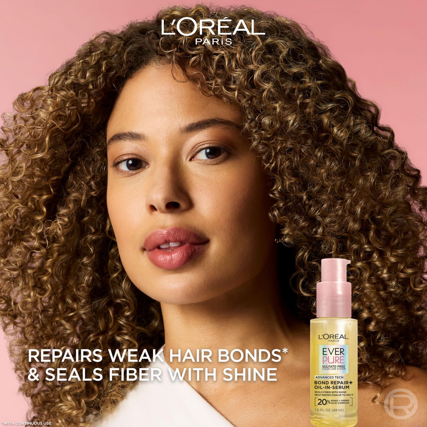 L'Oreal Paris Bond Repair+ Hair Oil-in-Serum, Heat Protectant to Strengthen Damaged, Color-Treated Hair, Provides Intense Shine and Frizz Control