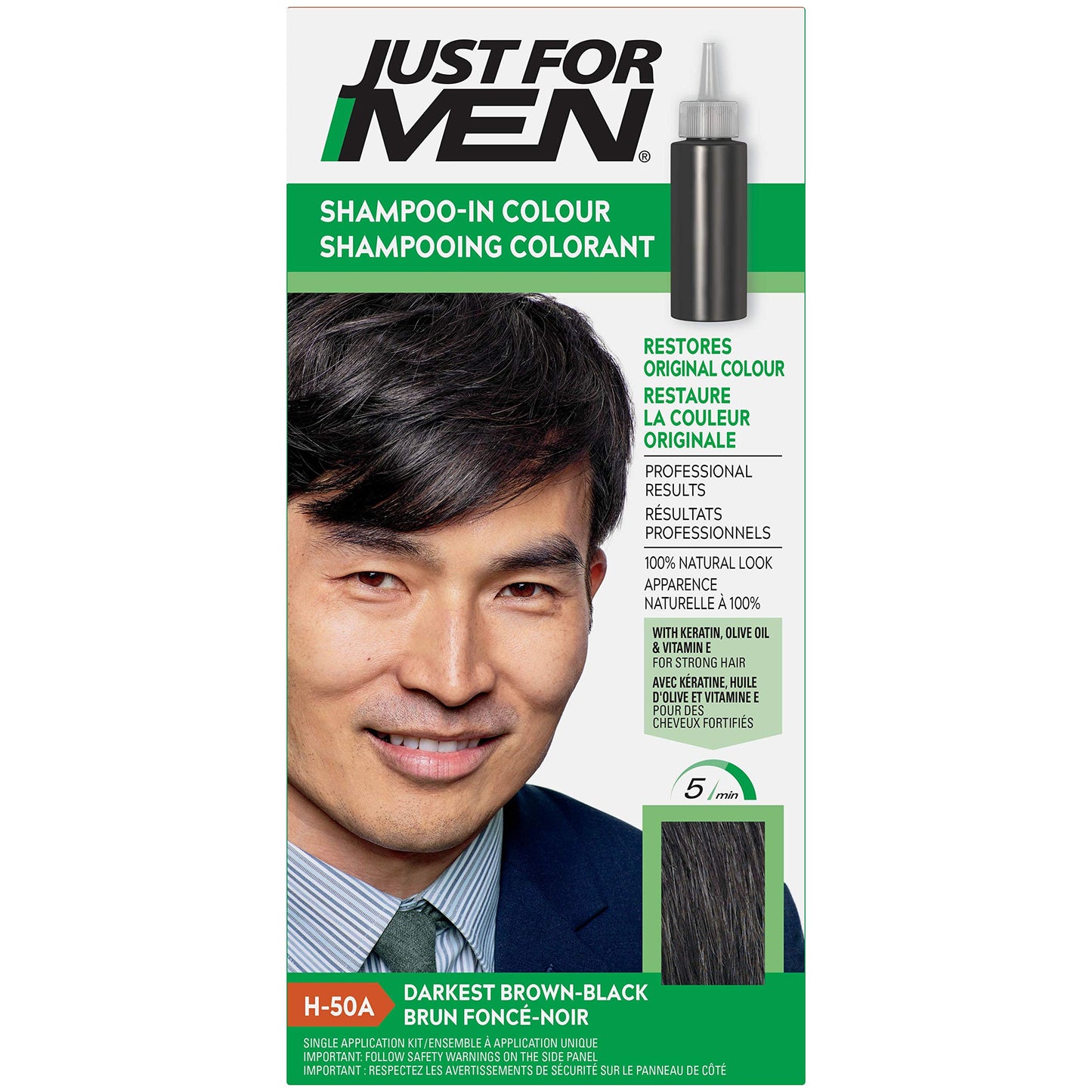 Just For Men Shampoo-In #H-50 Haircolor Darkest Brown/Black (2 Pack)