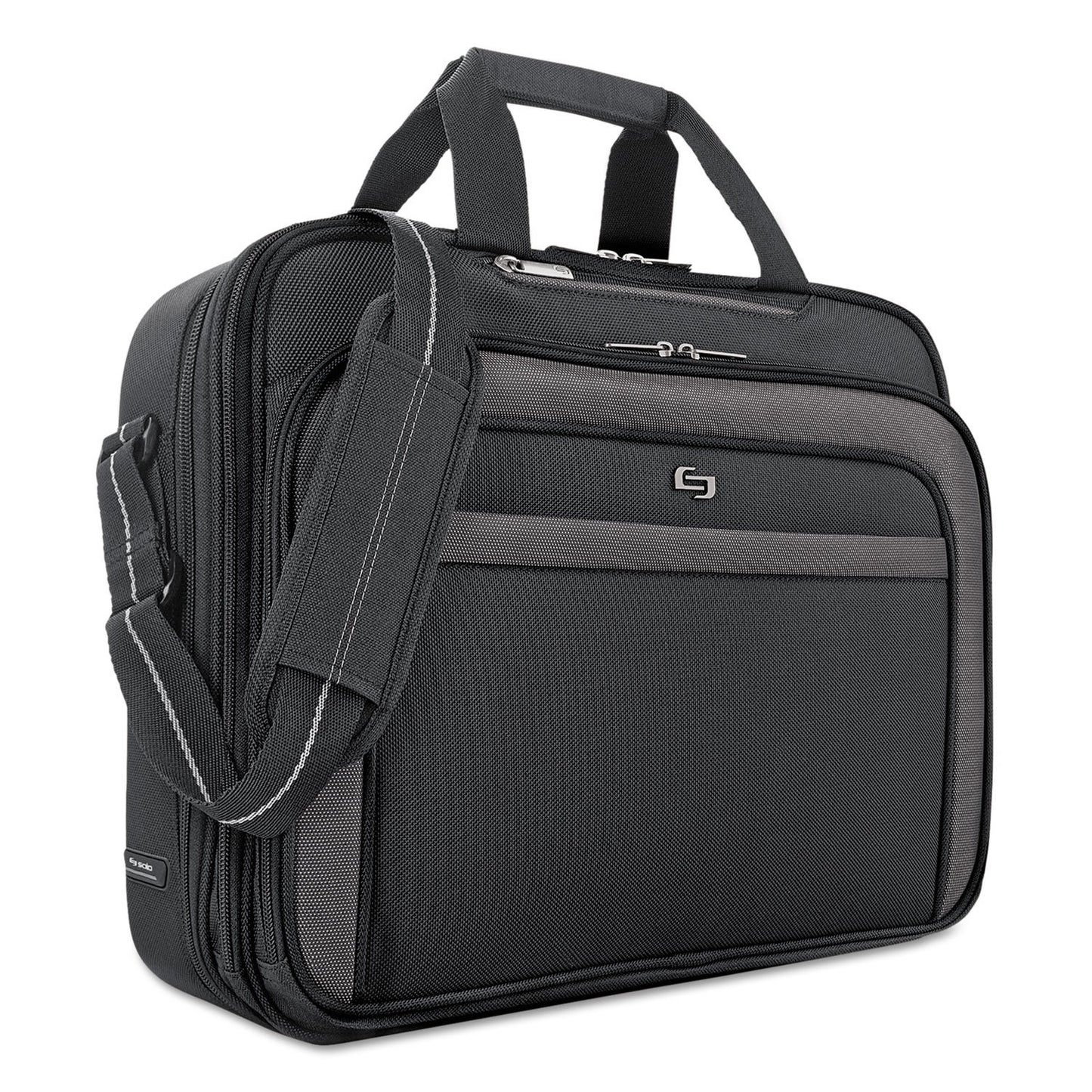 Solo New York Briefcase - Laptop Carrying Bag for Women & Men, Brief for Travel & Work, Front Zippered Pocket, Adjustable Shoulder Strap, Fits 17.3"