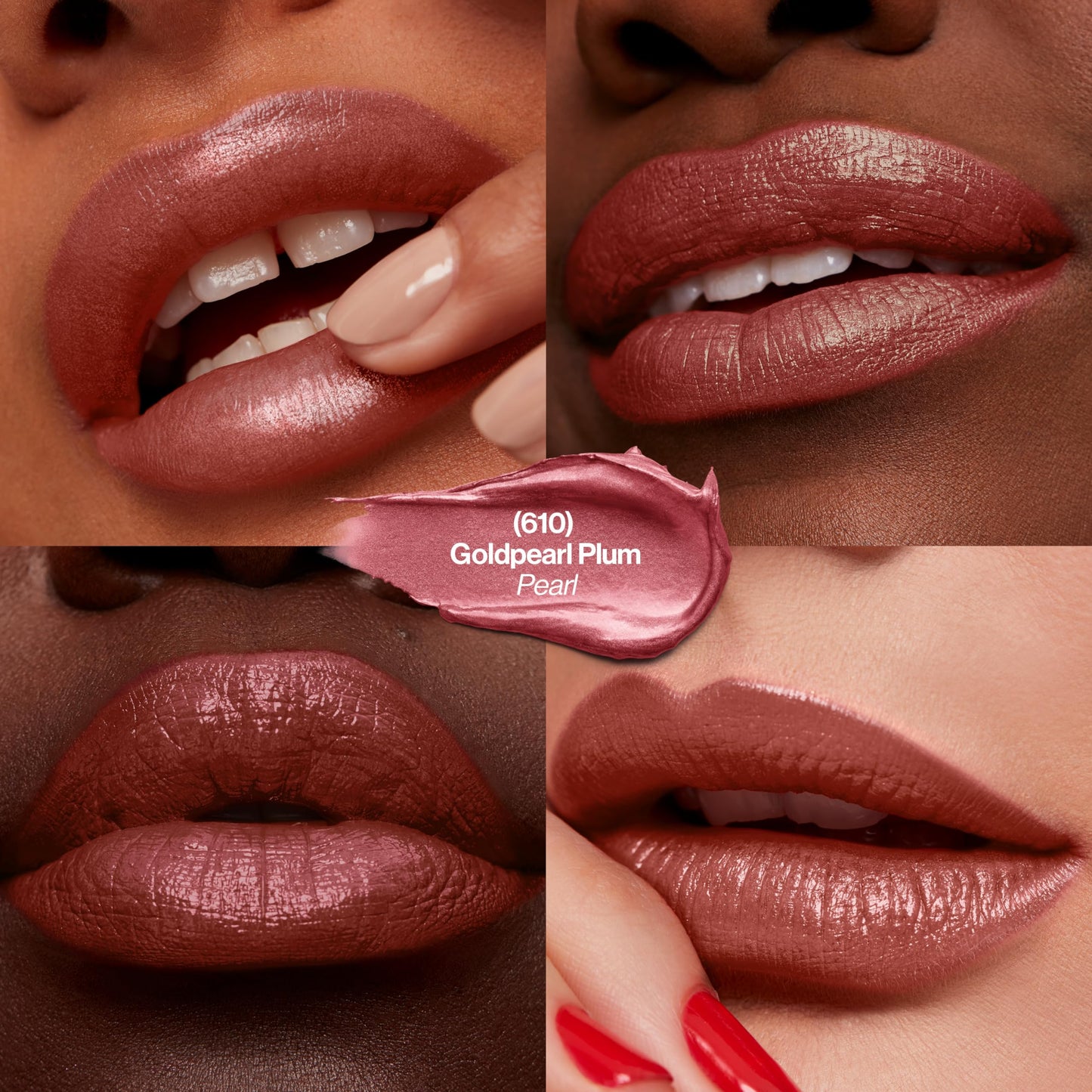 Revlon Super Lustrous Lipstick with Vitamin E and Avocado Oil, Pearl Lipstick in Mauve, 610 Gold Pearl Plum, 0.15 oz (Pack of 2)
