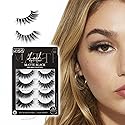 KISS Matte Black, False Eyelashes, 'Matte Twill', 14mm, Includes 4 Pairs Of Lashes, Easy to Apply, Reusable Lash Clusters